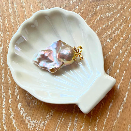 Large Metallic-Hued Baroque Pearl Pendant