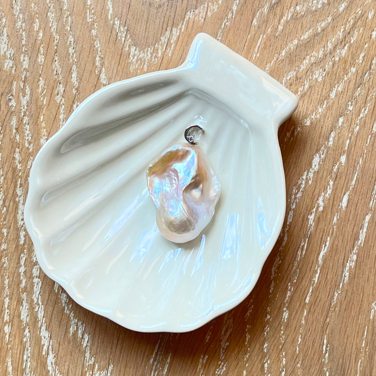Medium Creamy White Baroque Pearl Pendant