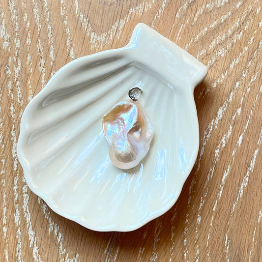 Medium Creamy White Baroque Pearl Pendant